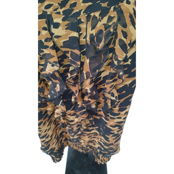 Lane Bryant Woman's Animal Print Sleeveless Blouse Size 20 Ruffles Elastic Band - Picture 5 of 9